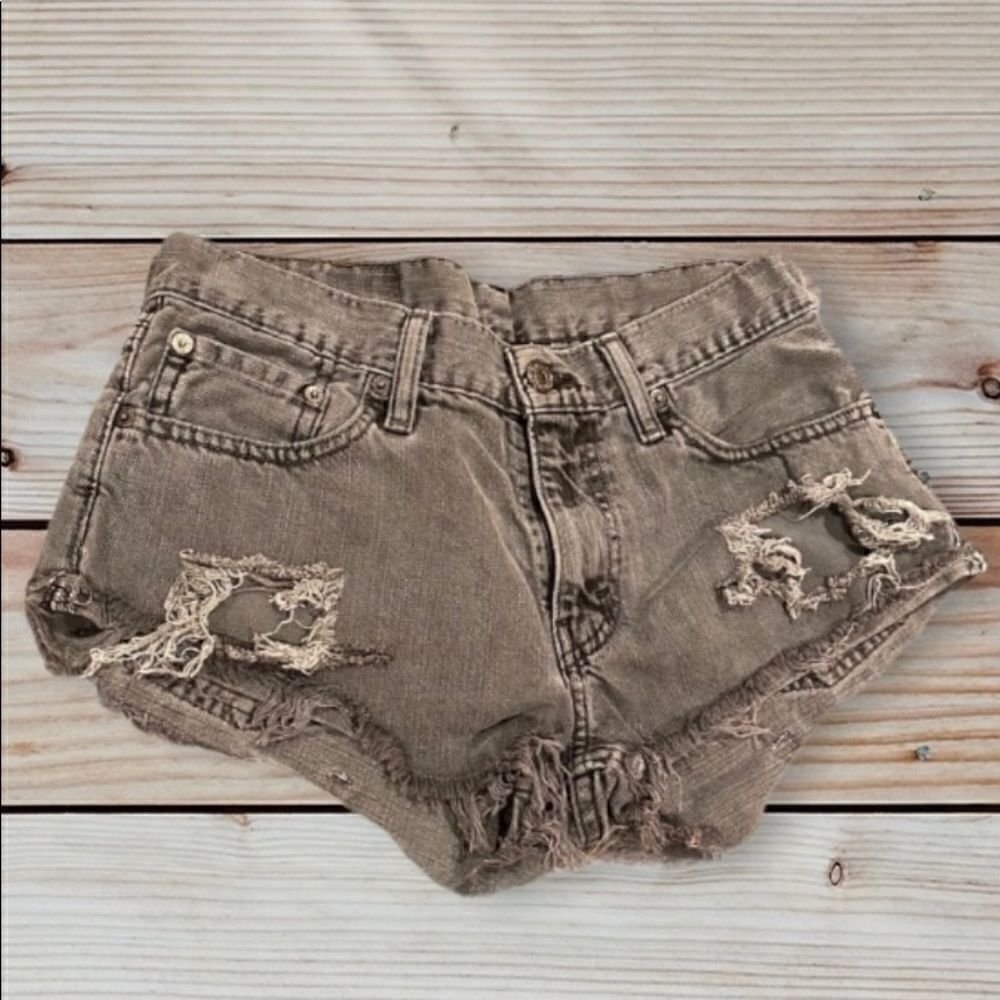 Levi’s Black Washed Jean Shorts Size 29 Distressed